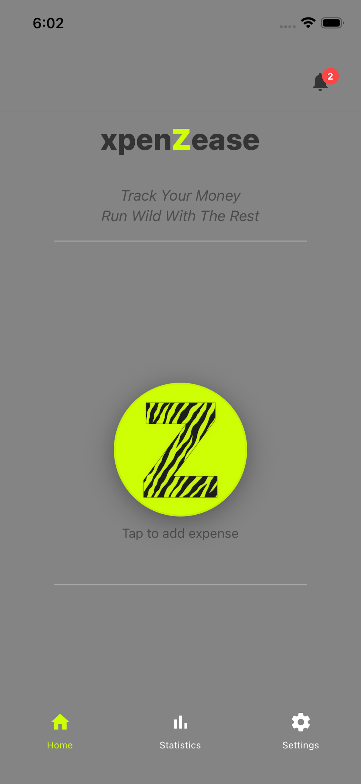 Home screen dashboard